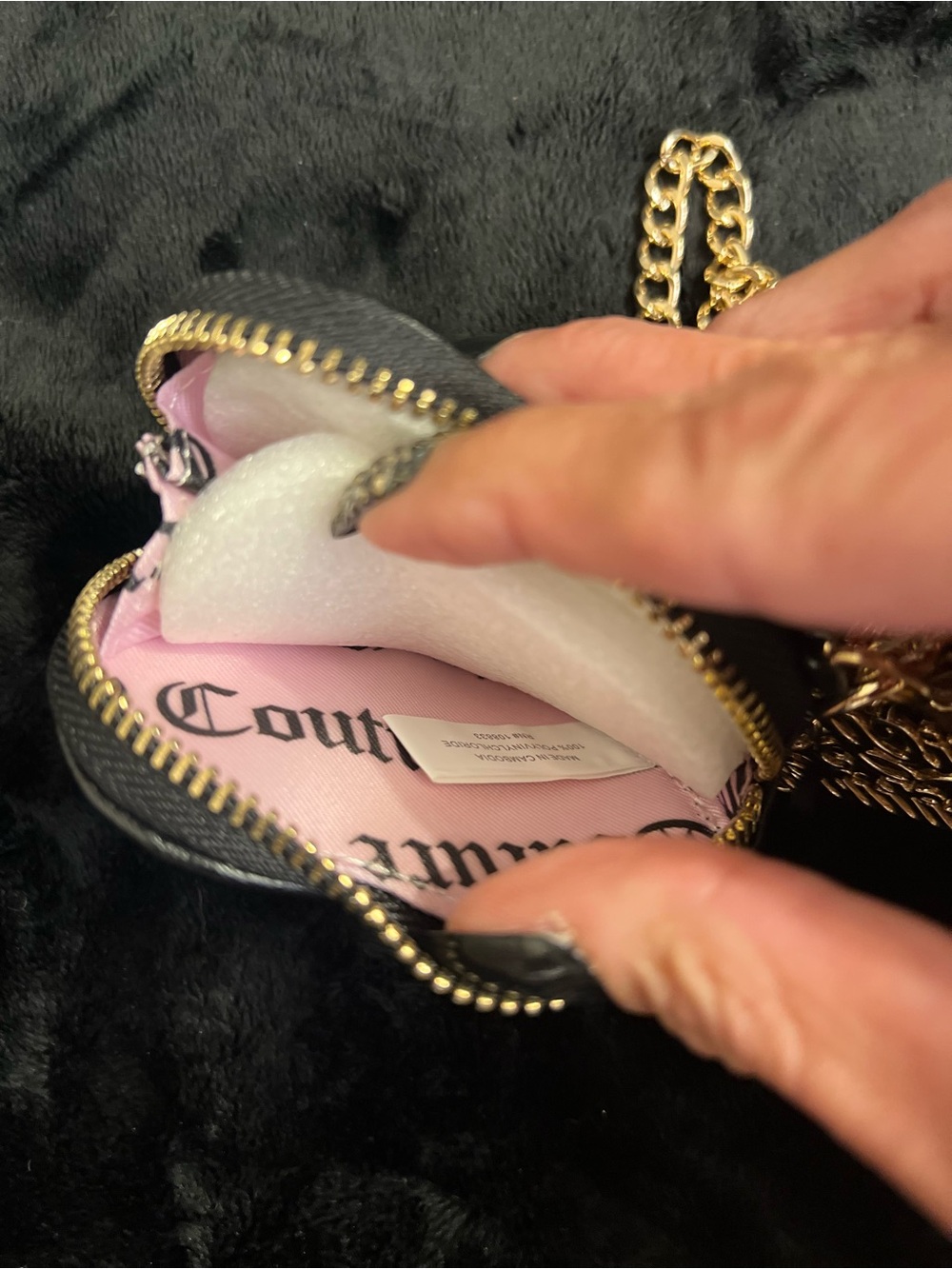 Juicy Couture leopard-print faux-fur mini drawstring bucket bag-NWOT - Picture 7 of 7